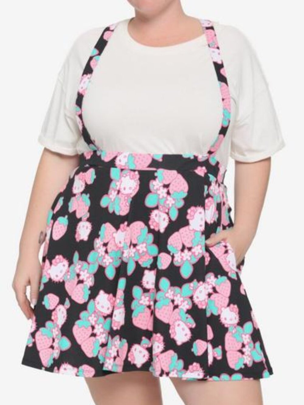 Hot Topic Hello Kitty Strawberry Suspender Skirt Size 3X Women's